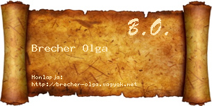 Brecher Olga névjegykártya